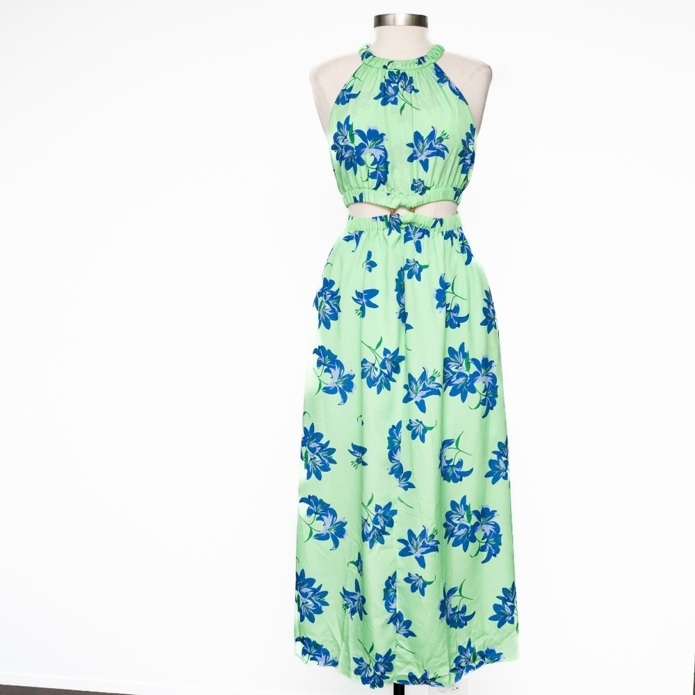 Likely Karrica Maxi‎ Dress Blue Floral Cut Out Print - Picture 2 of 15
